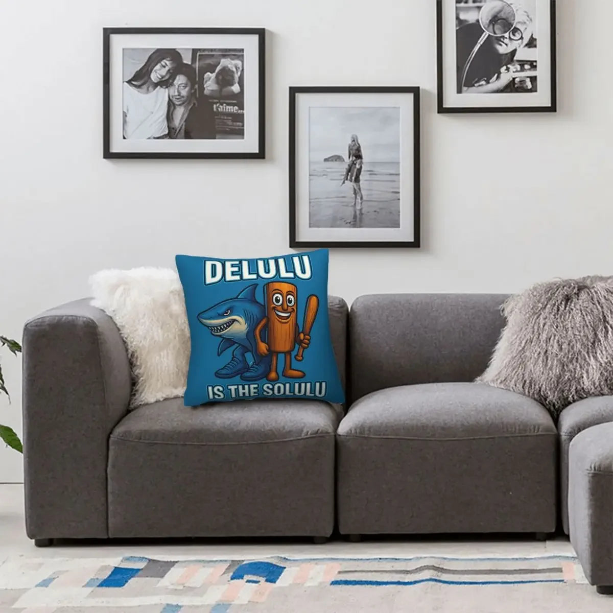 Brainrot Meme Italian Brain Rot Tung Tung Tung Sahu  Pillow Case Cushion Polyester Pillow Cover Morden For Sofa Car Home Decor
