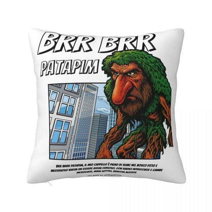 Brainrot Meme Italian Brain Rot Tung Tung Tung Sahu  Pillow Case Cushion Polyester Pillow Cover Morden For Sofa Car Home Decor