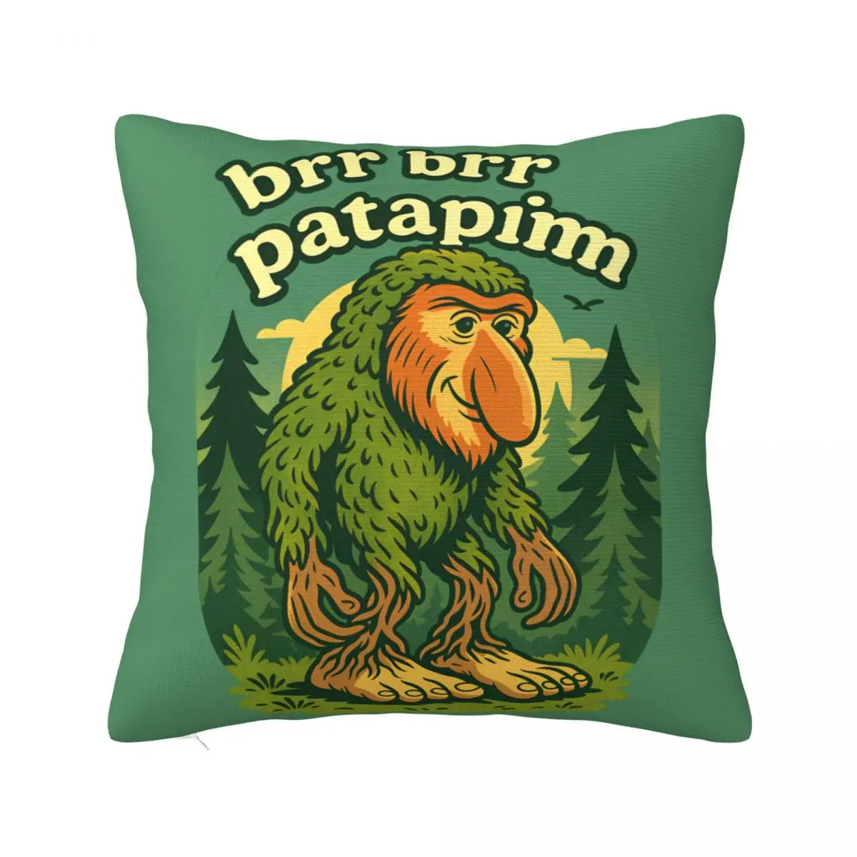 Brainrot Meme Italian Brain Rot Tung Tung Tung Sahu  Pillow Case Cushion Polyester Pillow Cover Morden For Sofa Car Home Decor