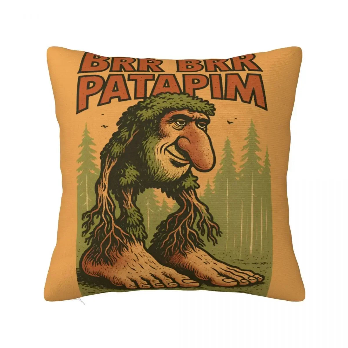 Brainrot Meme Italian Brain Rot Tung Tung Tung Sahu  Pillow Case Cushion Polyester Pillow Cover Morden For Sofa Car Home Decor