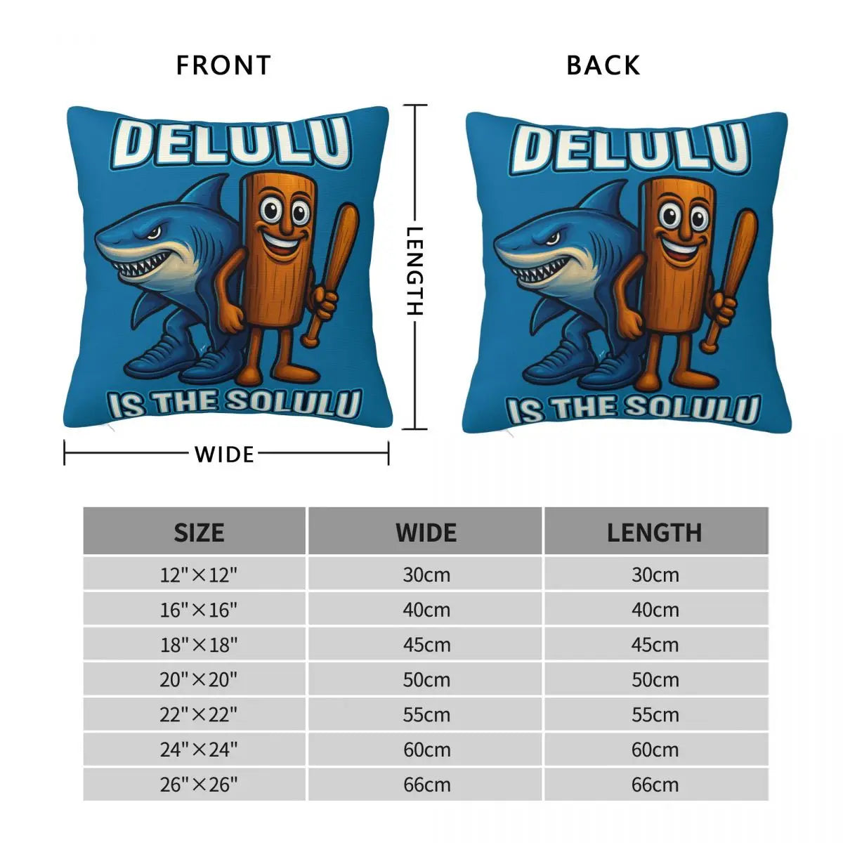 Brainrot Meme Italian Brain Rot Tung Tung Tung Sahu  Pillow Case Cushion Polyester Pillow Cover Morden For Sofa Car Home Decor
